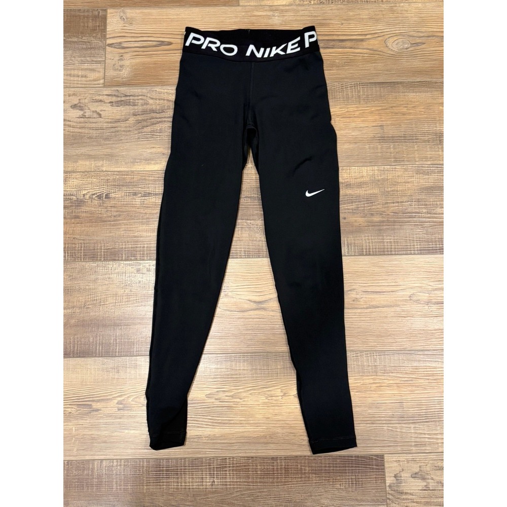 Nike Pro XS Black Ankle High Rise athleisure Women back calf mesh sport running